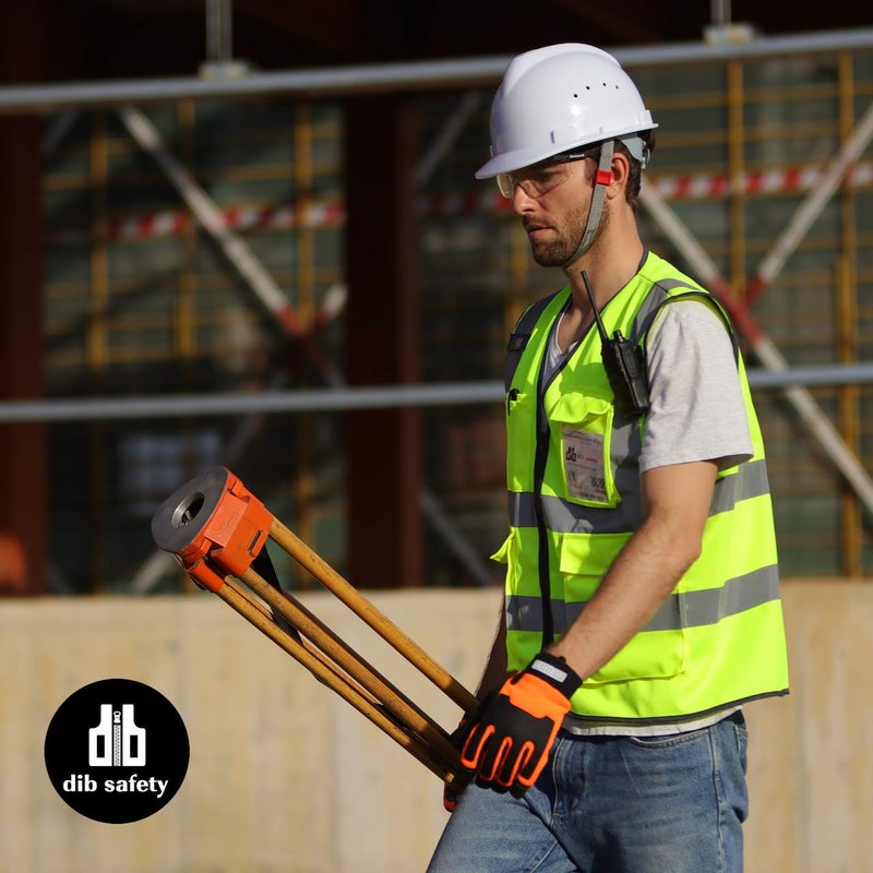 Dib Safety Reflective Vest ANSI Class 2, High Visibility Vest with Pockets and Zipper, Hi Vis Yellow L - Image 5